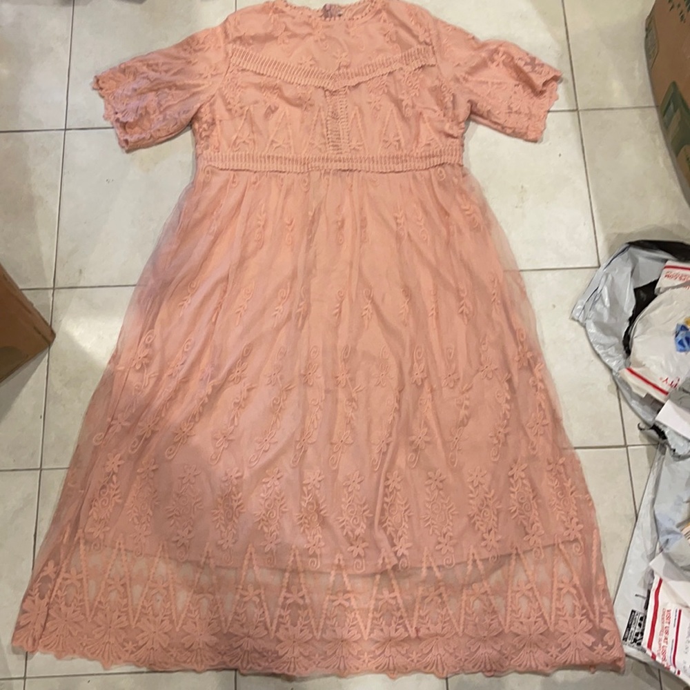 Beautiful Mauve Sheer Lined Dress